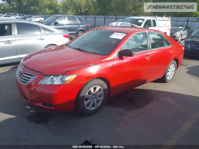 2007 Toyota Camry Hybrid VIN: JTNBB46K573027685 Lot: 40383898