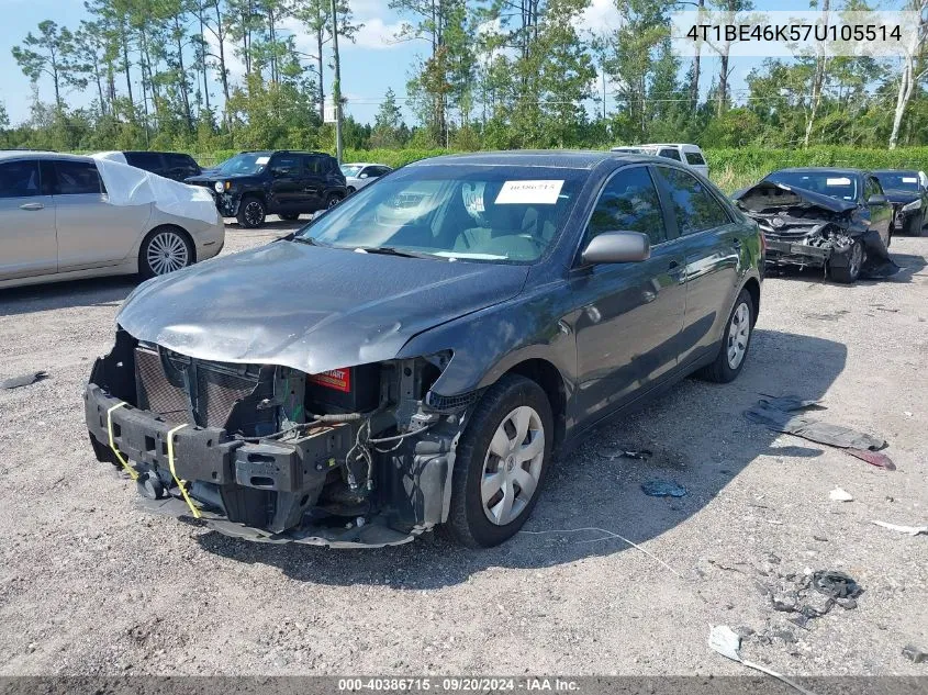 4T1BE46K57U105514 2007 Toyota Camry Le