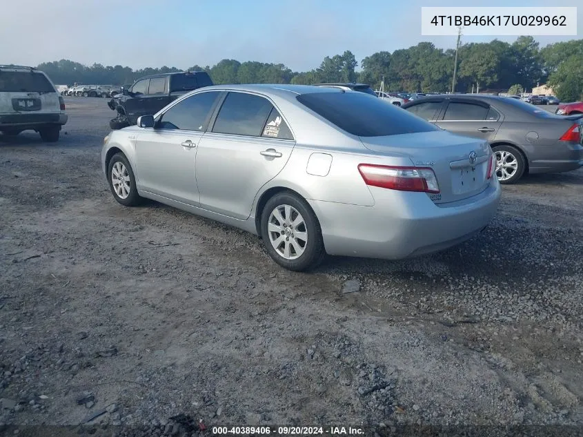 2007 Toyota Camry Hybrid VIN: 4T1BB46K17U029962 Lot: 40389406