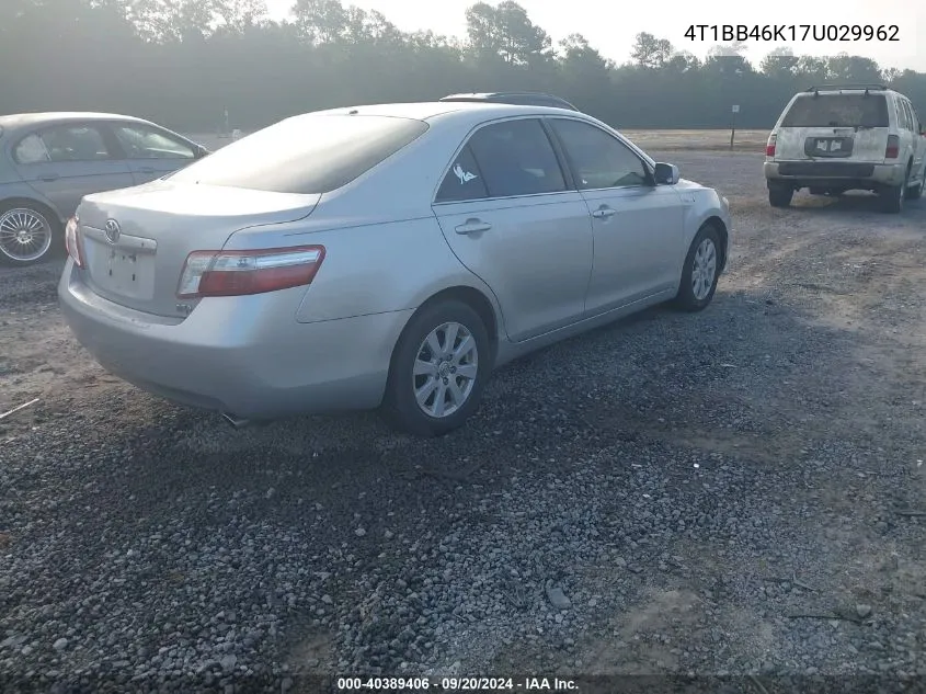 2007 Toyota Camry Hybrid VIN: 4T1BB46K17U029962 Lot: 40389406