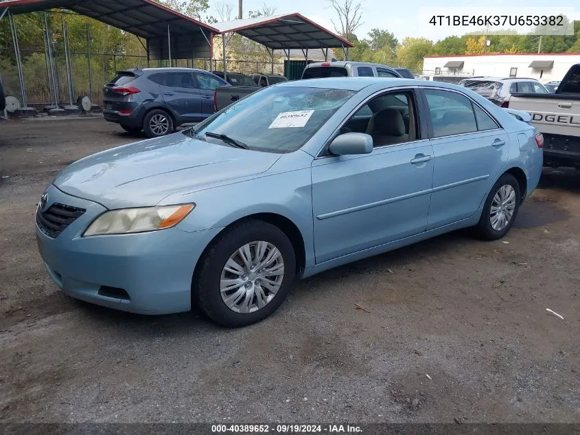 2007 Toyota Camry Le VIN: 4T1BE46K37U653382 Lot: 40389652