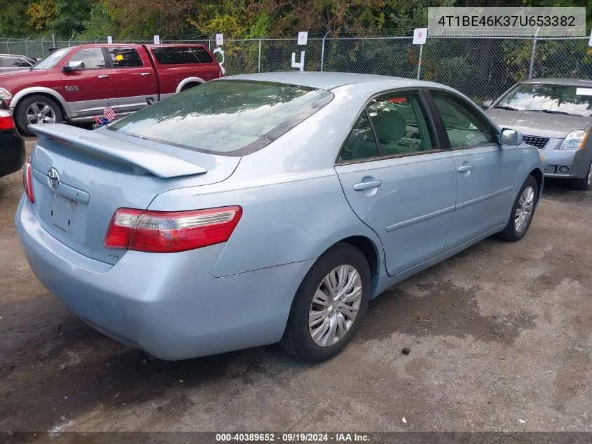 2007 Toyota Camry Le VIN: 4T1BE46K37U653382 Lot: 40389652