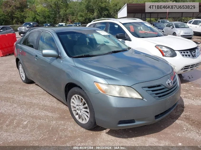 2007 Toyota Camry Le VIN: 4T1BE46K87U653829 Lot: 40391354