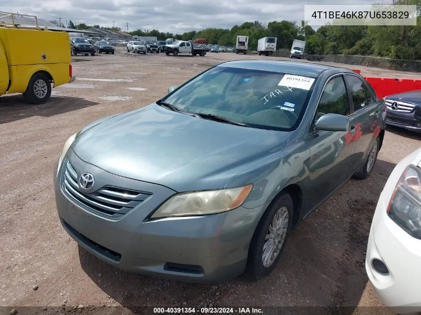 2007 Toyota Camry Le VIN: 4T1BE46K87U653829 Lot: 40391354