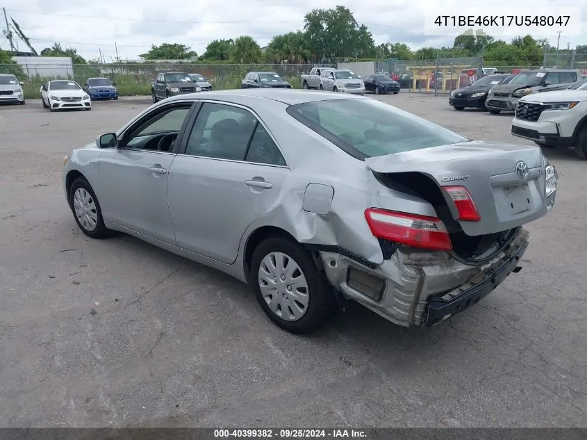 2007 Toyota Camry Le VIN: 4T1BE46K17U548047 Lot: 40399382