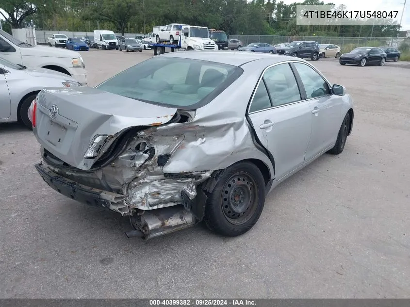 2007 Toyota Camry Le VIN: 4T1BE46K17U548047 Lot: 40399382