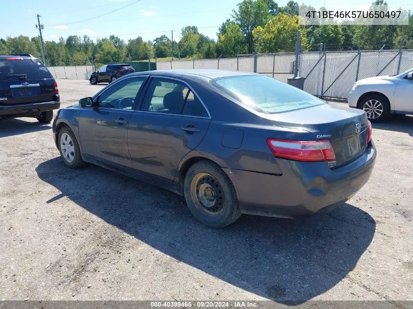 2007 Toyota Camry Le VIN: 4T1BE46K57U650497 Lot: 40399465