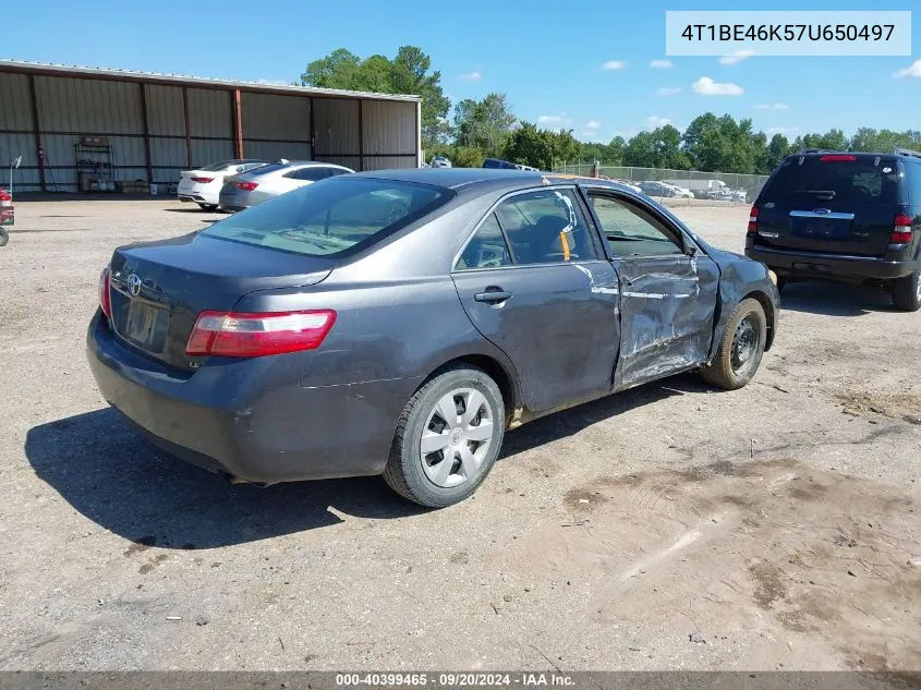 2007 Toyota Camry Le VIN: 4T1BE46K57U650497 Lot: 40399465