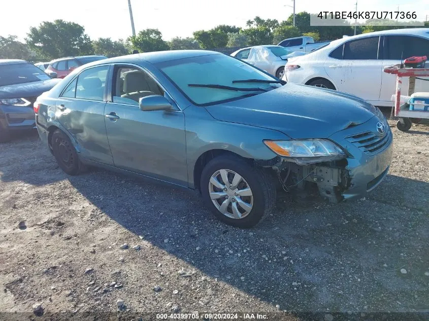 2007 Toyota Camry Le VIN: 4T1BE46K87U717366 Lot: 40399705