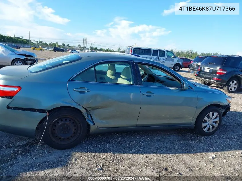 4T1BE46K87U717366 2007 Toyota Camry Le