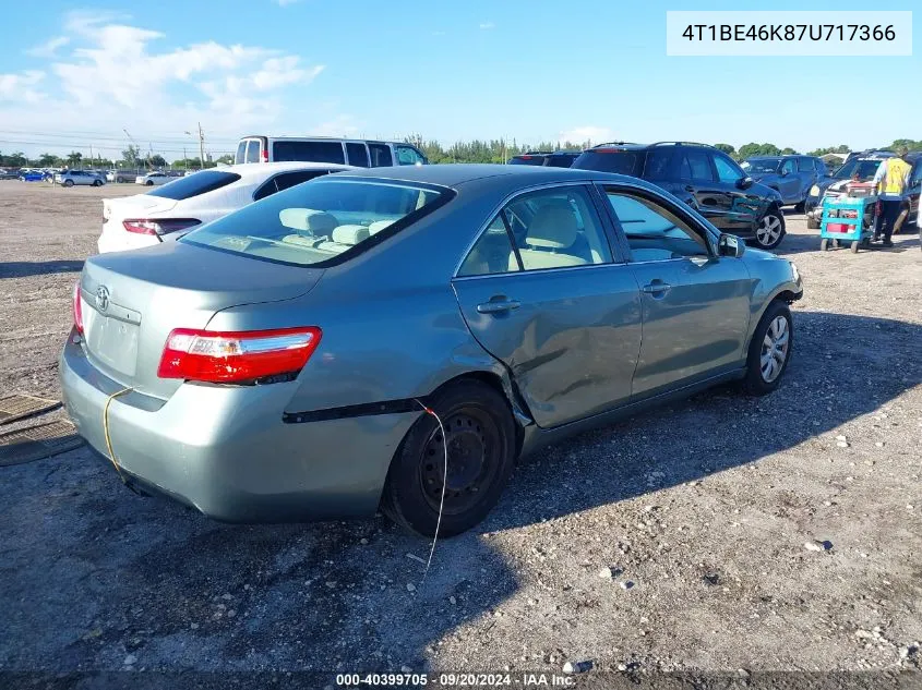 2007 Toyota Camry Le VIN: 4T1BE46K87U717366 Lot: 40399705