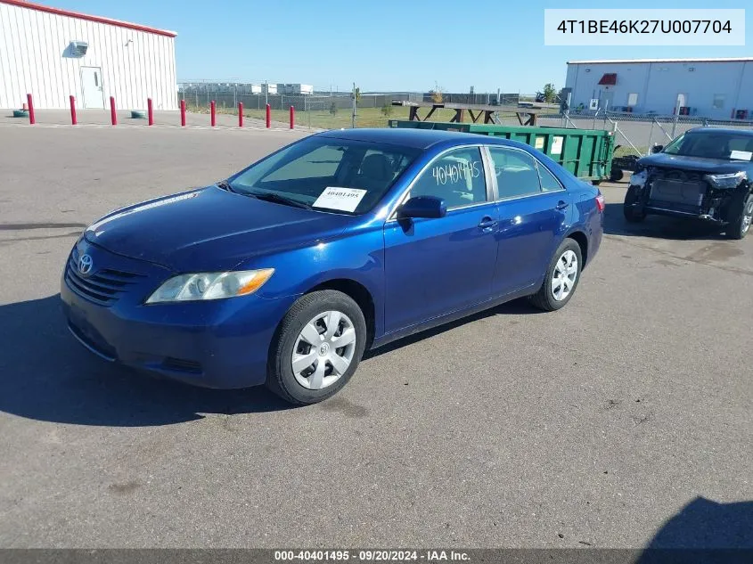 4T1BE46K27U007704 2007 Toyota Camry Le