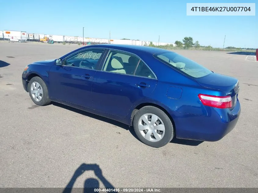 4T1BE46K27U007704 2007 Toyota Camry Le