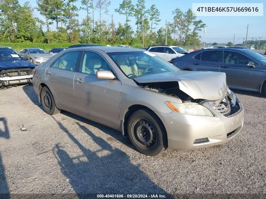 2007 Toyota Camry Le VIN: 4T1BE46K57U669616 Lot: 40401606