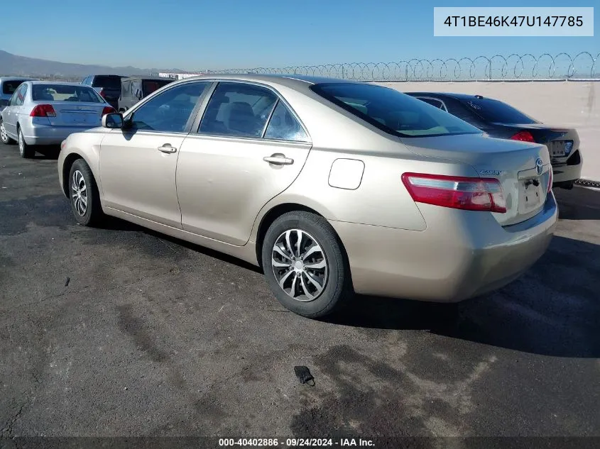 4T1BE46K47U147785 2007 Toyota Camry Le