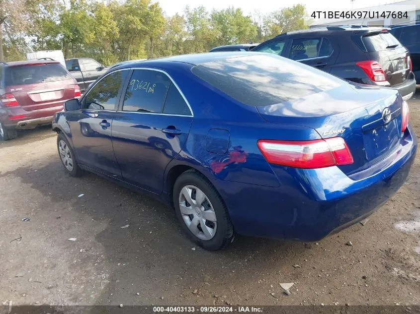 2007 Toyota Camry Le VIN: 4T1BE46K97U147684 Lot: 40403133