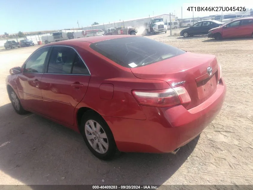 2007 Toyota Camry Xle V6 VIN: 4T1BK46K27U045426 Lot: 40409283