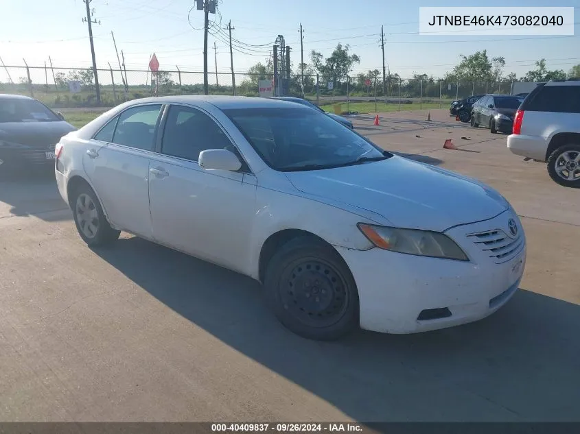 2007 Toyota Camry Ce/Le/Xle/Se VIN: JTNBE46K473082040 Lot: 40409837