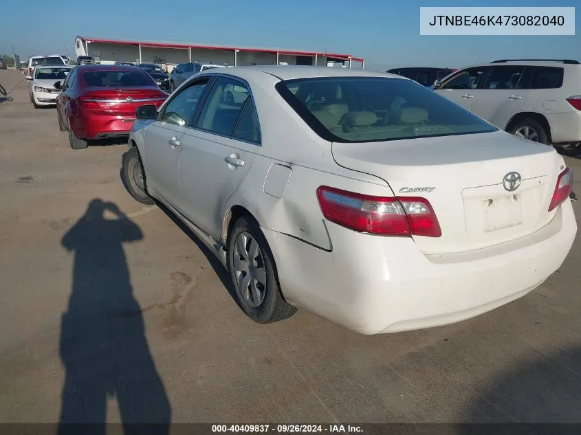 2007 Toyota Camry Ce/Le/Xle/Se VIN: JTNBE46K473082040 Lot: 40409837