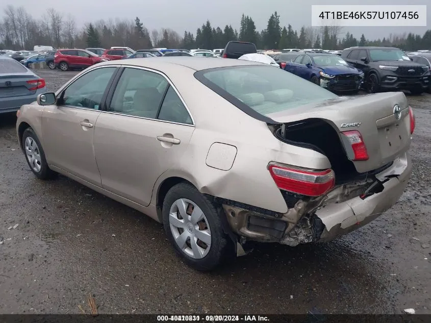 2007 Toyota Camry Ce VIN: 4T1BE46K57U107456 Lot: 40410831