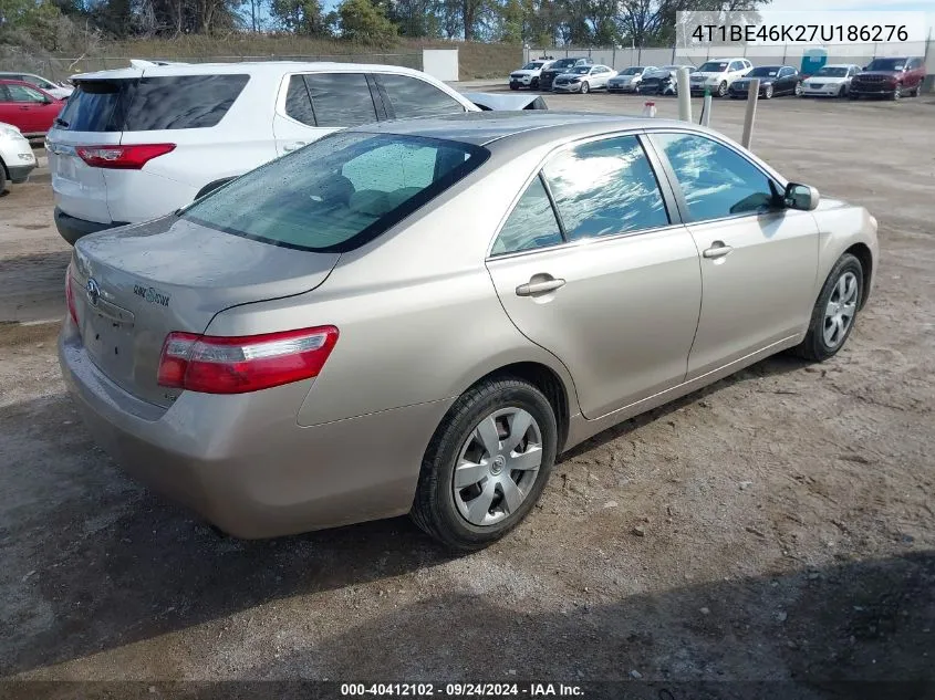 2007 Toyota Camry Ce/Le/Xle/Se VIN: 4T1BE46K27U186276 Lot: 40412102