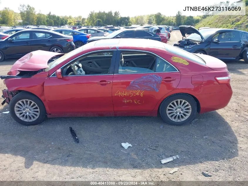 2007 Toyota Camry Ce/Le/Xle/Se VIN: JTNBE46K273116069 Lot: 40413388