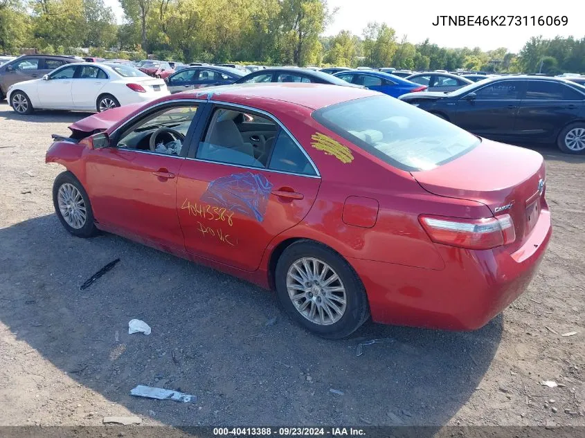 2007 Toyota Camry Ce/Le/Xle/Se VIN: JTNBE46K273116069 Lot: 40413388