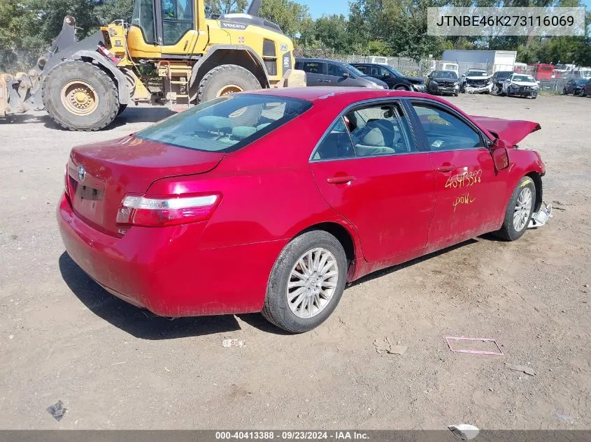 2007 Toyota Camry Ce/Le/Xle/Se VIN: JTNBE46K273116069 Lot: 40413388