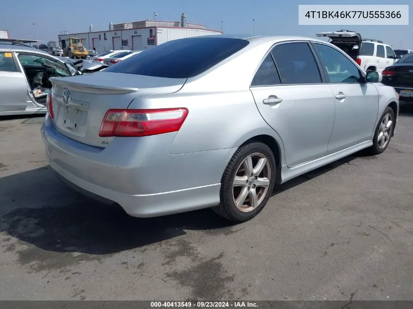 2007 Toyota Camry Le/Xle/Se VIN: 4T1BK46K77U555366 Lot: 40413549