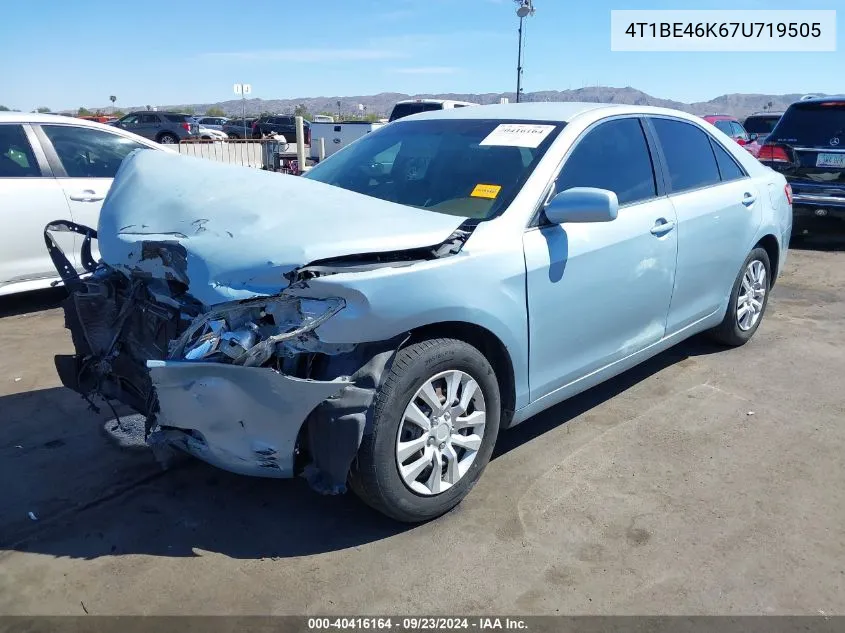 4T1BE46K67U719505 2007 Toyota Camry Le