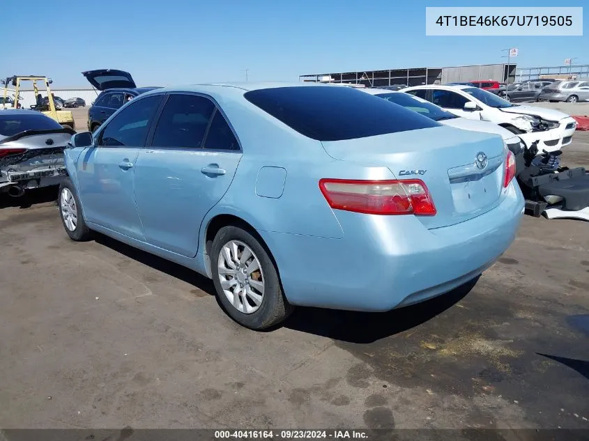 2007 Toyota Camry Le VIN: 4T1BE46K67U719505 Lot: 40416164