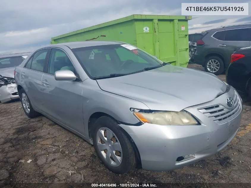 2007 Toyota Camry Le VIN: 4T1BE46K57U541926 Lot: 40416496