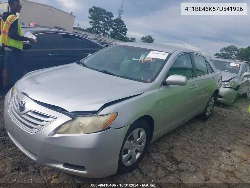 2007 Toyota Camry Le VIN: 4T1BE46K57U541926 Lot: 40416496