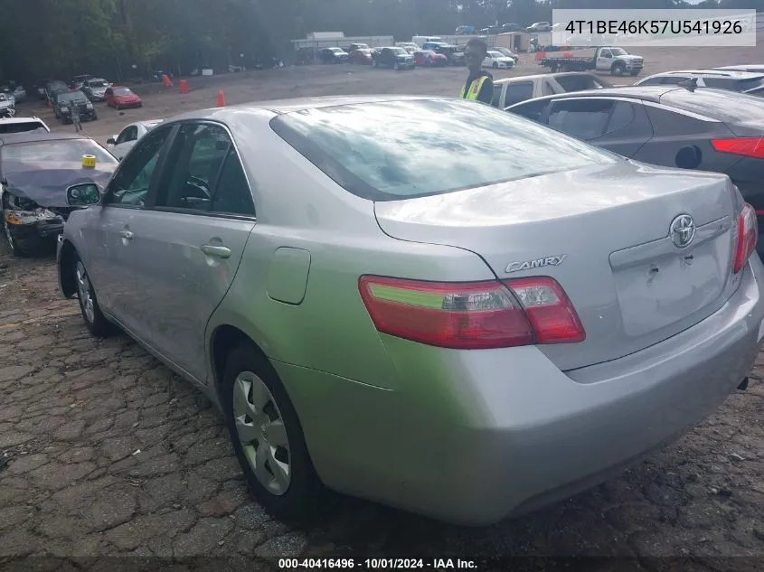 2007 Toyota Camry Le VIN: 4T1BE46K57U541926 Lot: 40416496