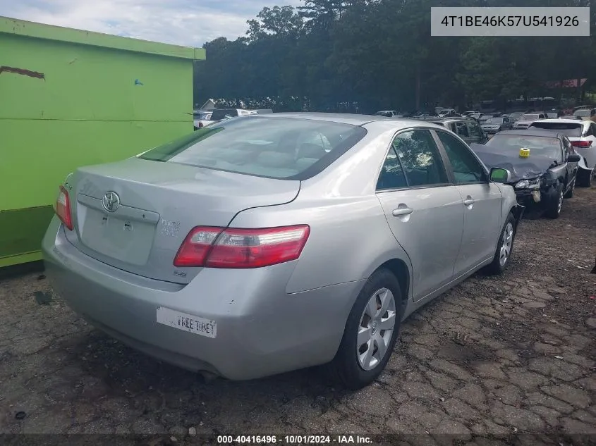 2007 Toyota Camry Le VIN: 4T1BE46K57U541926 Lot: 40416496