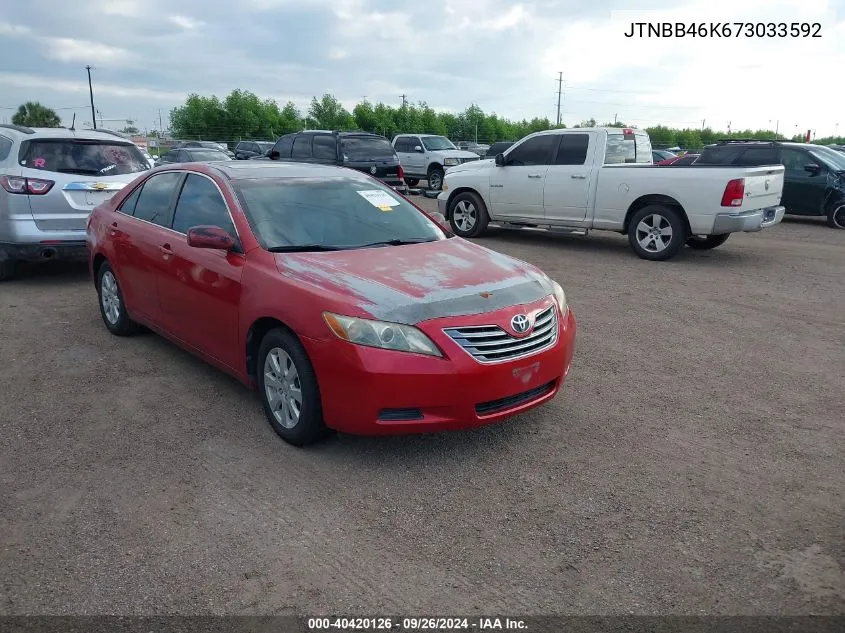 2007 Toyota Camry Hybrid Hybrid VIN: JTNBB46K673033592 Lot: 40420126