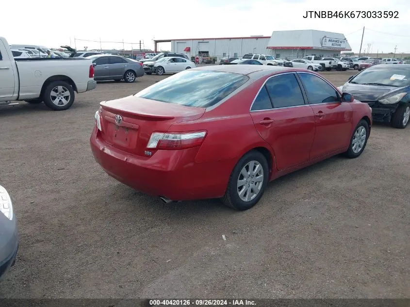 2007 Toyota Camry Hybrid Hybrid VIN: JTNBB46K673033592 Lot: 40420126