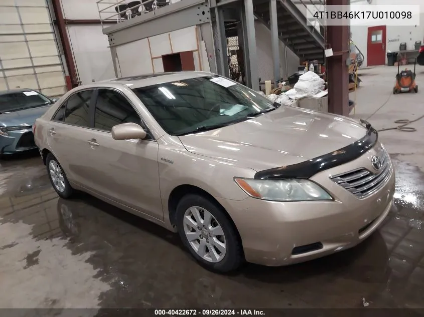 2007 Toyota Camry Hybrid VIN: 4T1BB46K17U010098 Lot: 40422672