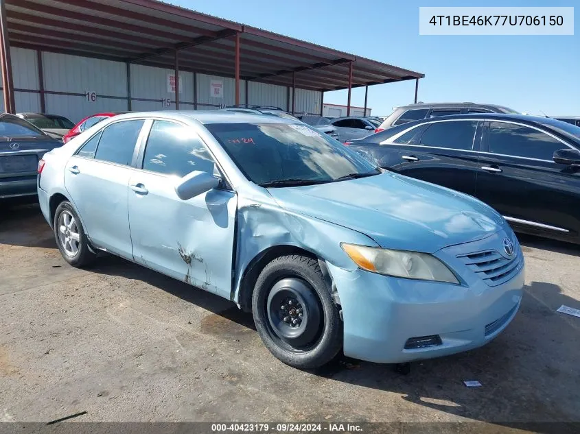 2007 Toyota Camry Le VIN: 4T1BE46K77U706150 Lot: 40423179