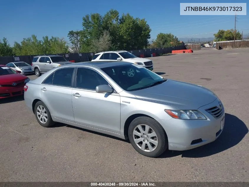 2007 Toyota Camry Hybrid VIN: JTNBB46K973017323 Lot: 40430248