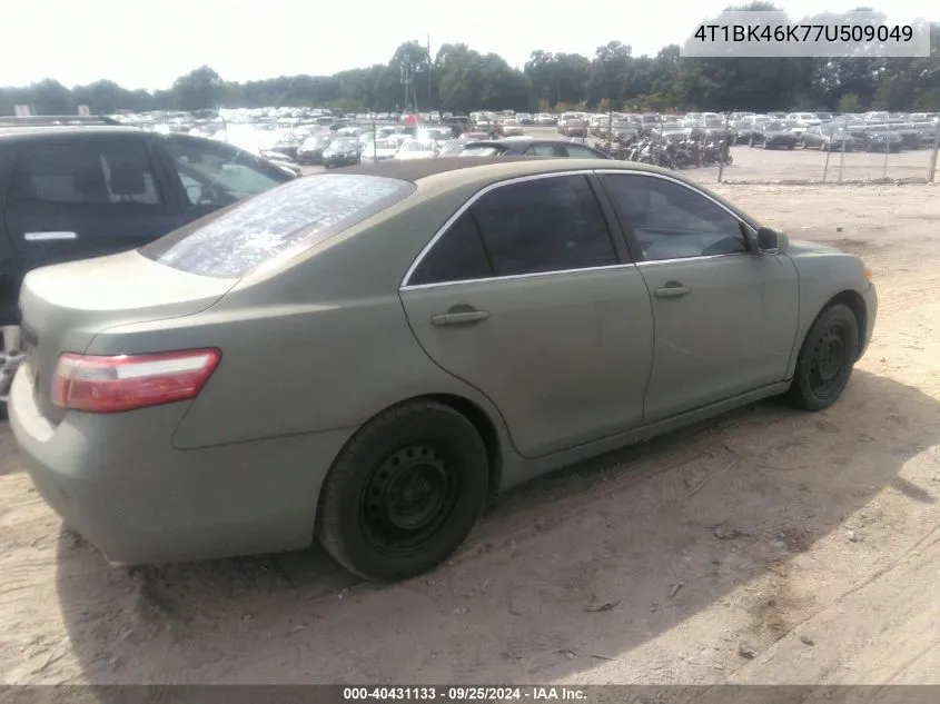 4T1BK46K77U509049 2007 Toyota Camry Le V6