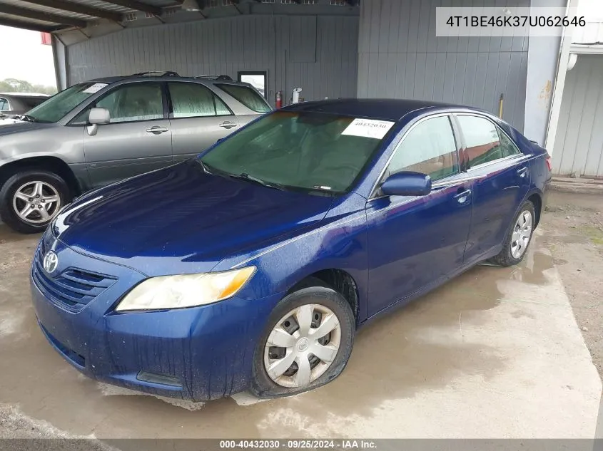 2007 Toyota Camry Le VIN: 4T1BE46K37U062646 Lot: 40432030