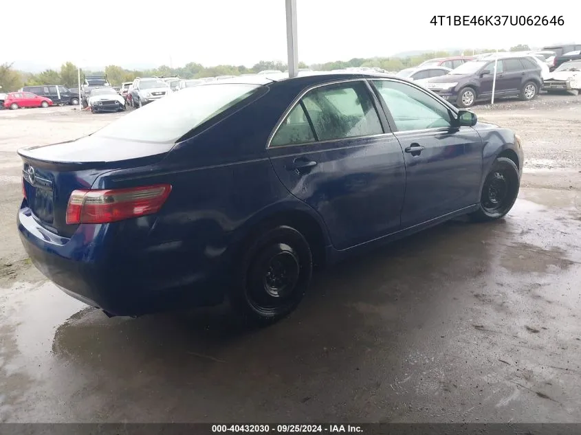 4T1BE46K37U062646 2007 Toyota Camry Le