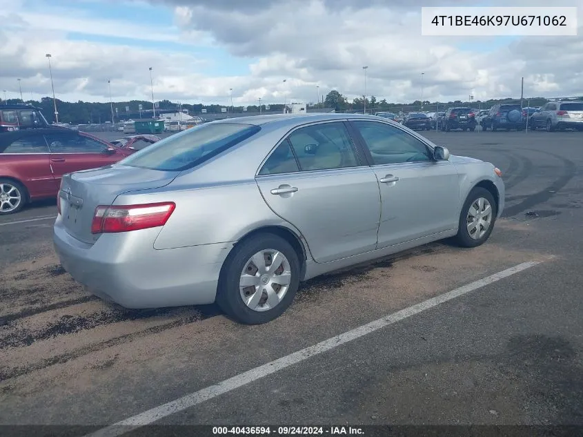 2007 Toyota Camry Le VIN: 4T1BE46K97U671062 Lot: 40436594