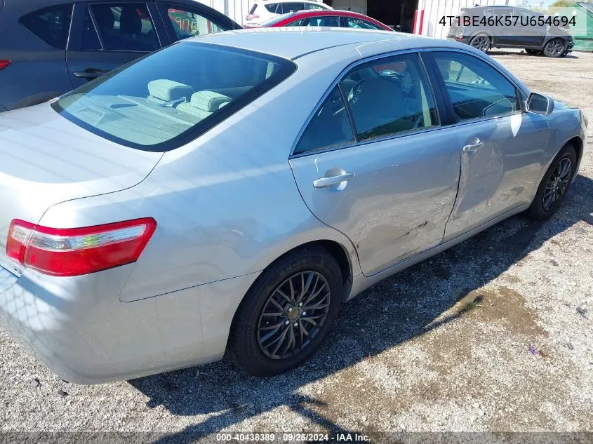 2007 Toyota Camry Ce VIN: 4T1BE46K57U654694 Lot: 40438389