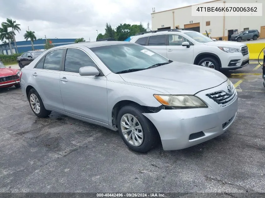 2007 Toyota Camry VIN: 4T1BE46K670006362 Lot: 40442496