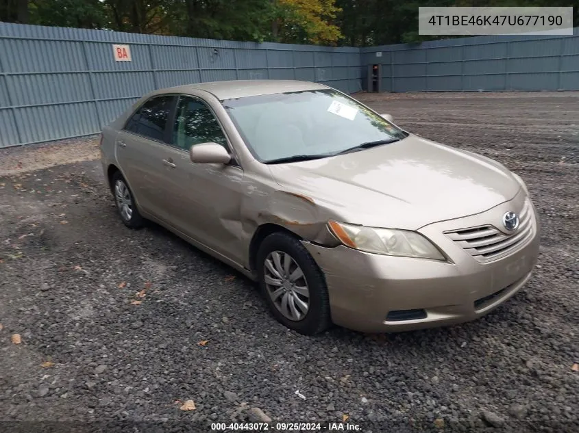 4T1BE46K47U677190 2007 Toyota Camry Le