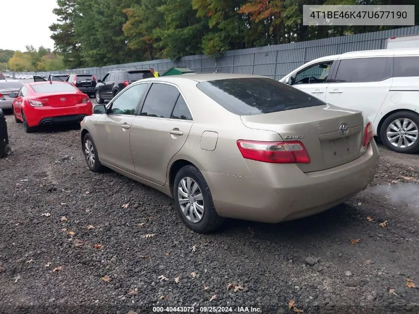 4T1BE46K47U677190 2007 Toyota Camry Le