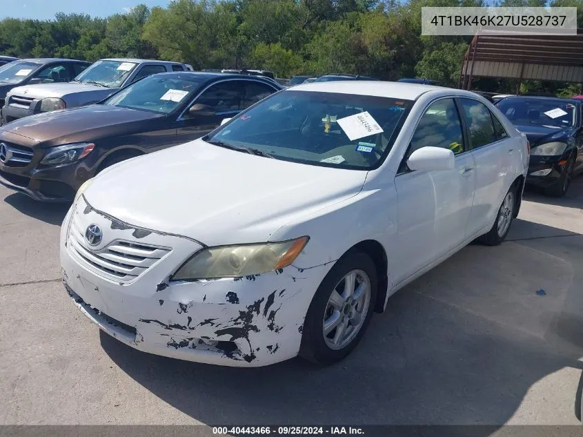 4T1BK46K27U528737 2007 Toyota Camry Le V6