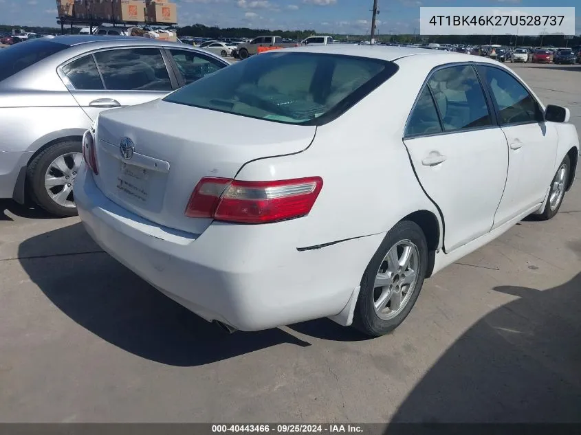 4T1BK46K27U528737 2007 Toyota Camry Le V6